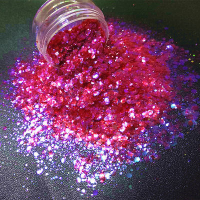 Nail Art Poliéster Brillo Iridescente Azul Púrpura Flash Sol Ent Resistente Serie Brillos 1 método de impresión de color Decoración