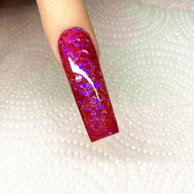 Nail Art Poliéster Brillo Iridescente Azul Púrpura Flash Sol Ent Resistente Serie Brillos 1 método de impresión de color Decoración