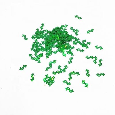 Impresión de corte por die Prop Money Green Dollar Sign Glitter Green Money Sign para producciones teatrales