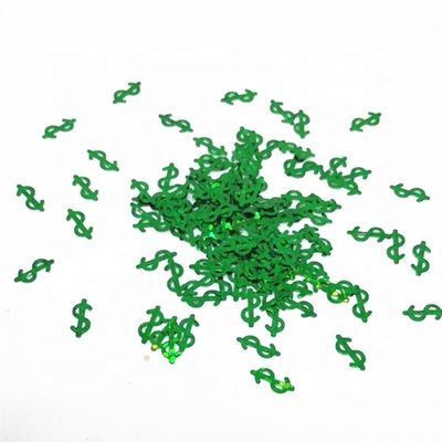 Impresión de corte por die Prop Money Green Dollar Sign Glitter Green Money Sign para producciones teatrales
