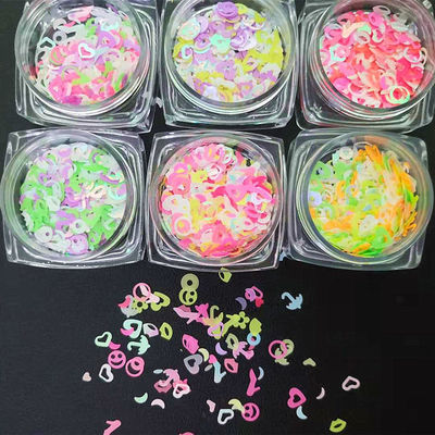 12 colores vibrantes para bricolaje Glitz Galore mezcla de calidad cosmética Glitter Formas de color neón Glitter Sequins en materiales ecológicos
