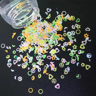 12 colores vibrantes para bricolaje Glitz Galore mezcla de calidad cosmética Glitter Formas de color neón Glitter Sequins en materiales ecológicos