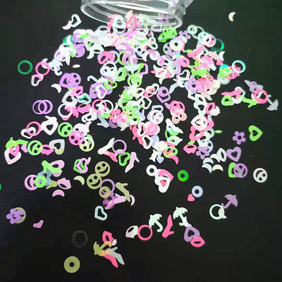12 colores vibrantes para bricolaje Glitz Galore mezcla de calidad cosmética Glitter Formas de color neón Glitter Sequins en materiales ecológicos