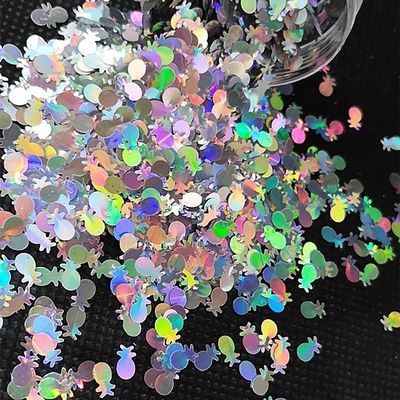 Listo para el envío colorido holográfico de plata de piña forma brillante y material ecológico
