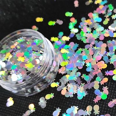 Listo para el envío colorido holográfico de plata de piña forma brillante y material ecológico