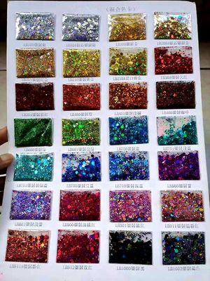 Navidad Chunky Glitter Glitter personalizado mezcla bolsas de libra de Chunky Glitter Gran cantidad de cuerpo y ECO amigable OEM / ODM Sí a granel