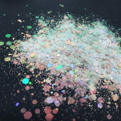 Polvo de brillo artesanal de PET grueso en ópalo a granel ecológico para otros suministros navideños