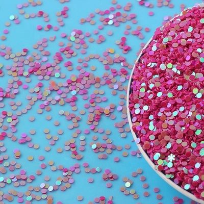 PET ecológico 2mm 3mm Sequins circulares de uña artesanal Brillo ecológico y PET ecológico