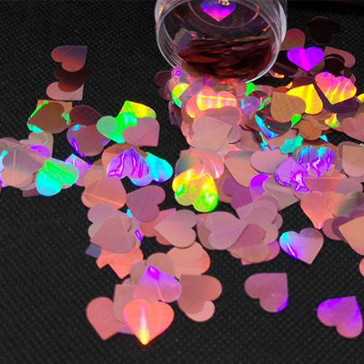 12mm Corazón rosa Brillo PVC Poliéster Formas de moda Estrellas de metal Número Fiesta de bodas Decoración de San Valentín Artesanía para el hogar