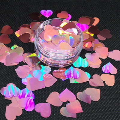 12mm Corazón rosa Brillo PVC Poliéster Formas de moda Estrellas de metal Número Fiesta de bodas Decoración de San Valentín Artesanía para el hogar