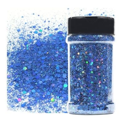 1 color Holográfico Chunky Glitter 2 oz 3 oz Botella de embalaje Tumbler Glitter mezclar Chunky Glitter para el corte a presión Impresión