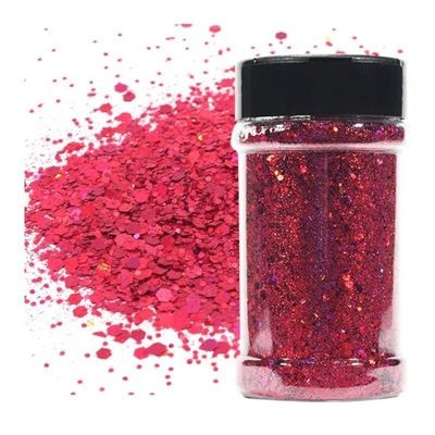 1 color Holográfico Chunky Glitter 2 oz 3 oz Botella de embalaje Tumbler Glitter mezclar Chunky Glitter para el corte a presión Impresión