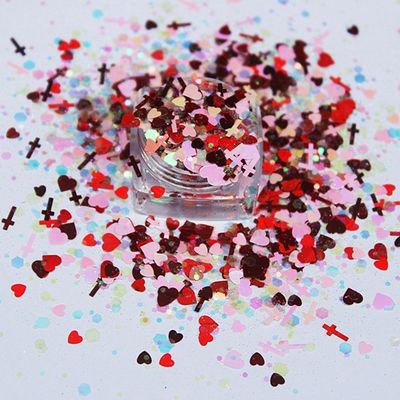 Gel UV Nail Art Glitter mezcla de forma Valentines Nail Glitter Paillettes para otros suministros navideños y tatuaje