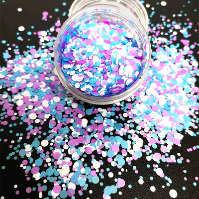 Opción de brillo de aduana Brillo suelto en poliéster para la forma de corazón Estrella luna punto Chunky Mix