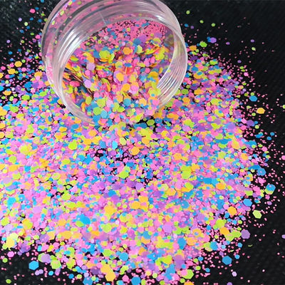Excelente efecto de arte de uñas neón brillo rosa y neón rosa mezclado de brillo para un aspecto deslumbrante