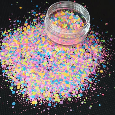Excelente efecto de arte de uñas neón brillo rosa y neón rosa mezclado de brillo para un aspecto deslumbrante