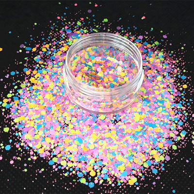 Excelente efecto de arte de uñas neón brillo rosa y neón rosa mezclado de brillo para un aspecto deslumbrante