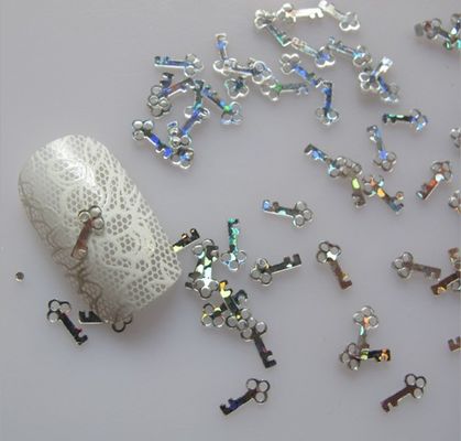 Llave Brillante en forma de Nail Art Artesanía hecha a mano NO Día de los Inocentes