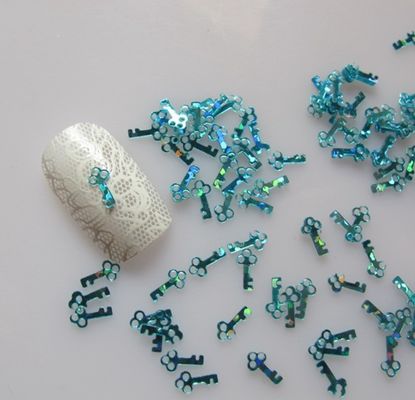 Llave Brillante en forma de Nail Art Artesanía hecha a mano NO Día de los Inocentes