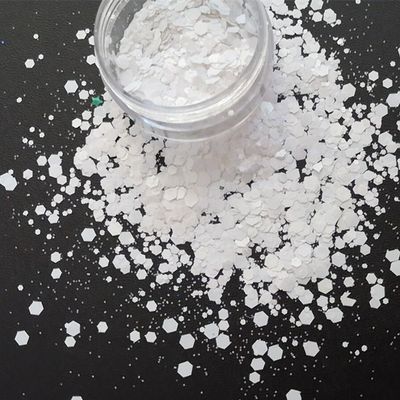 Glitter blanco en polvo para uñas de 1 kg en bolsa de paquete mezcla de color blanco para uñas de colores
