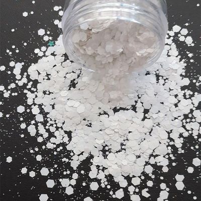 Glitter blanco en polvo para uñas de 1 kg en bolsa de paquete mezcla de color blanco para uñas de colores