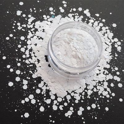 Glitter blanco en polvo para uñas de 1 kg en bolsa de paquete mezcla de color blanco para uñas de colores