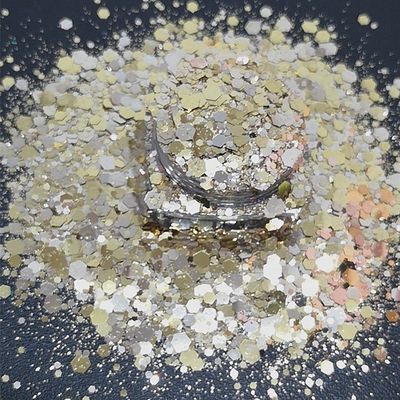 Glitter blanco en polvo para uñas de 1 kg en bolsa de paquete mezcla de color blanco para uñas de colores