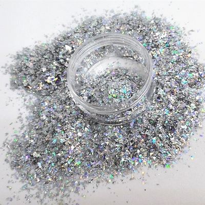 Poliéster Resistente a los disolventes Bulk Irregular Brillo Fragmento Brillo Cortado Flocos de Nail Art Suministros para el Día de la Madre Ramadan