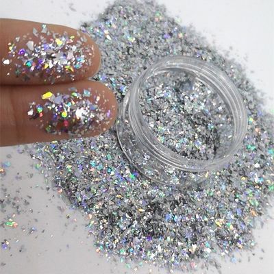 Poliéster Resistente a los disolventes Bulk Irregular Brillo Fragmento Brillo Cortado Flocos de Nail Art Suministros para el Día de la Madre Ramadan