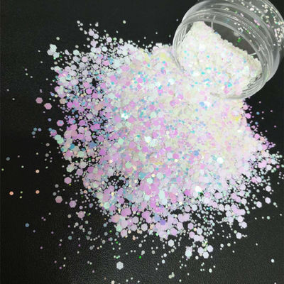 Arte artesanal belleza Nail Art alto brillante iridiscente chunky brillo 1 kg formas brillo a granel para la decoración del evento de la fiesta de bodas