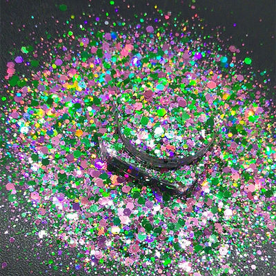1 kilogramo / bolsas mezclas de Chunky Glitters Polyester mezclado de brillo para la ocasión de Navidad Custom Chunky Glitter DIY