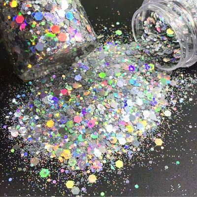 RAMADAN Ventaja de ocasión a granel Holográfico ecológico Chunky Glitter mixto para artesanía Polvo de brillo de poliéster