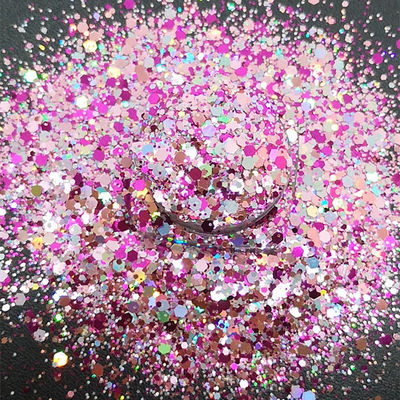 Artículo de Navidad Tipo de artesanía Recuerdos mezclar Chunky Brillo Colorido Brillo de poliéster para un excelente efecto de arte de uñas