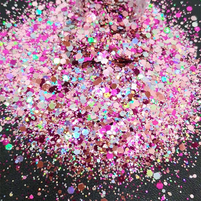 Artículo de Navidad Tipo de artesanía Recuerdos mezclar Chunky Brillo Colorido Brillo de poliéster para un excelente efecto de arte de uñas
