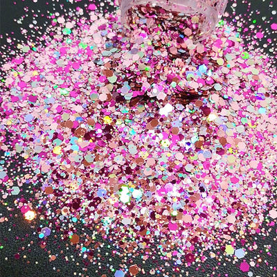 Artículo de Navidad Tipo de artesanía Recuerdos mezclar Chunky Brillo Colorido Brillo de poliéster para un excelente efecto de arte de uñas