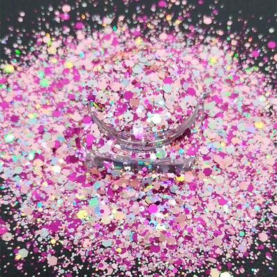 Artículo de Navidad Tipo de artesanía Recuerdos mezclar Chunky Brillo Colorido Brillo de poliéster para un excelente efecto de arte de uñas