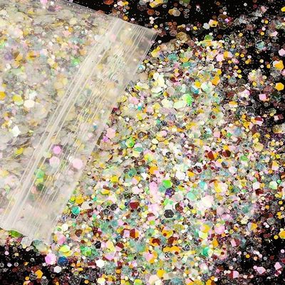 Glitter de plástico resistente a los disolventes Chunky Spring Glitter para Resina Art Uñas Cuerpo Cara Maquillaje de ojos Hecho en Europa