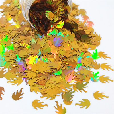 Glitter de poliéster a granel en forma de llama para otros suministros navideños y glitter a granel en forma de fuego