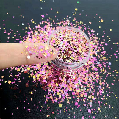 Impresión de corte a presión Cambio de color Brillo grueso para maquillaje Cuero corporal Art Nail Art Artesanía Resina a granel Cambio de color personalizado