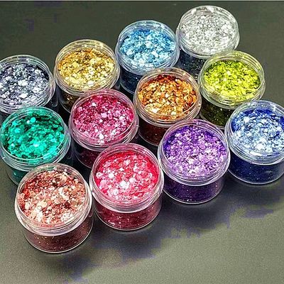 Otros suministros navideños Bling Metal Chunky Glitter Maquillaje Cosmético Glitter Flakes Glitter corporal para sombras de ojos Arte de uñas plástico