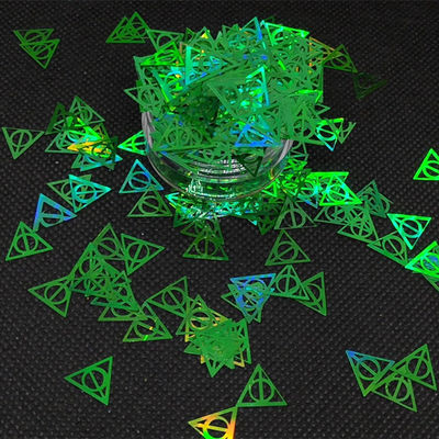 Stock de brillo de triángulo de Harry y Potter amigable con el PET en material ecológico