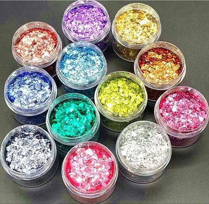Otros suministros navideños Bling Metal Chunky Glitter Maquillaje Cosmético Glitter Flakes Glitter corporal para sombras de ojos Arte de uñas plástico
