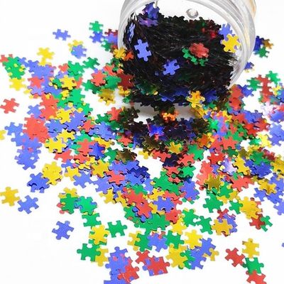 Impresión de corte a presión PUZZLE PET Forma brillante para diseños de puzzles llamativos en mezcla roja azul amarilla verde