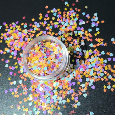 Haga que su artesanía se destaque con la forma de Hart mezclado forma de estrella brillo sequins brillo polvo cosmético cuerpo chunky brillo