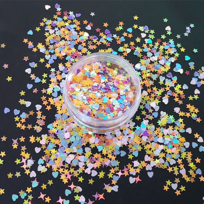 Haga que su artesanía se destaque con la forma de Hart mezclado forma de estrella brillo sequins brillo polvo cosmético cuerpo chunky brillo