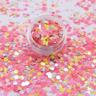 Excelente efecto de arte de uñas Brillo puntos blancos negros mezclados Brillo con material de poliéster