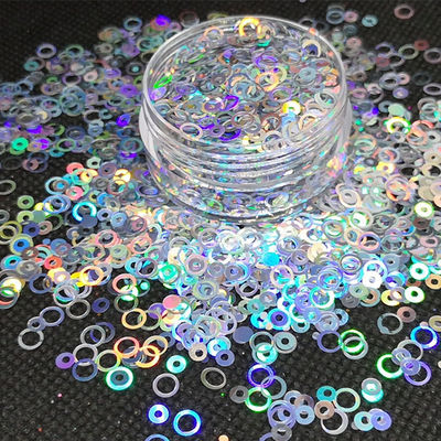 Polyester Open Circle Holo Glitter La mejor opción para las necesidades OEM