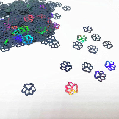 10mm Plata Negro Holográfico Glitter Patas de perro Impresión 1 kg cada uno para los suministros de fiesta Artesanía Número de modelo Embalaje Eventos