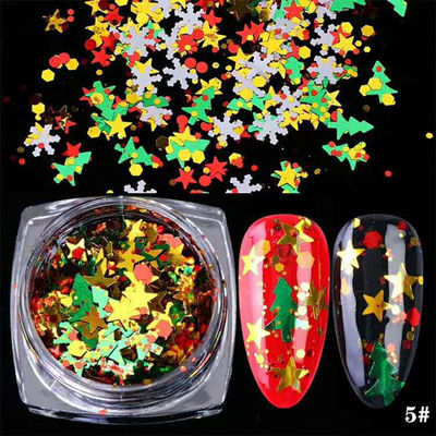 Glitter de Navidad de poliéster Glitter con Chunky mezclado Árbol de nieve en forma de árbol de Navidad Glitter colección