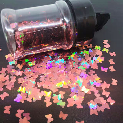 Arco iris Glitter embrague en forma de arco iris poliéster material de lentejuela en forma de mariposa voladora para el arte de las uñas arte corporal